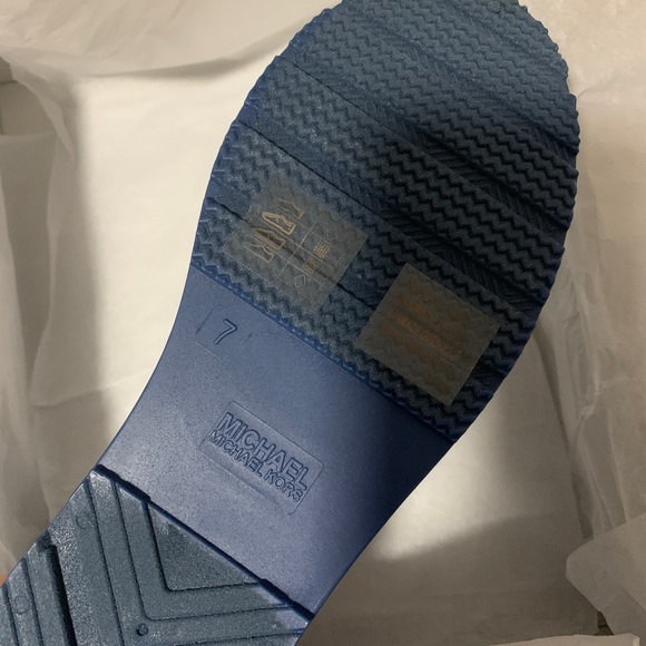 MICHAEL Michael Kors Blue Mac Rainboots Booties NEW - Picture 4 of 6